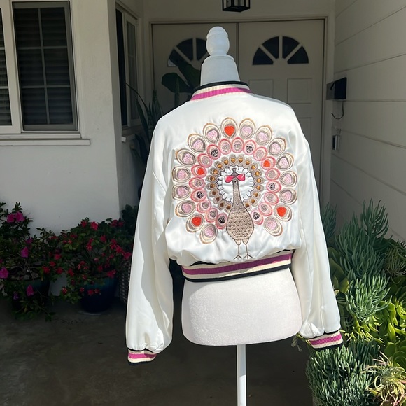 Maje Satin Bomber Jacket - Picture 5 of 14